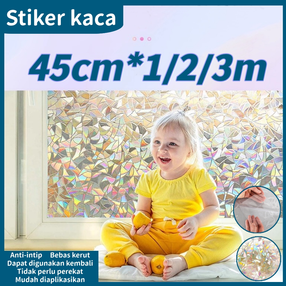 [COD]sticker kaca jendela 45cm*200cm/300cm,sticker kaca jendela rumah 3d minimalis bermotif,stiker k