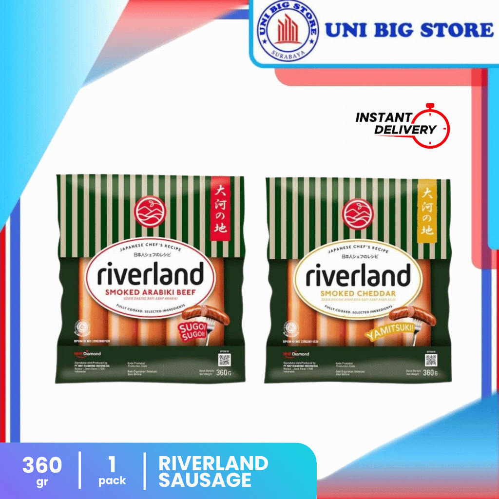 

Riverland Smoked Arabiki | Cheddar Beef Sausage 360 gr Sosis Sapi Keju Jepang