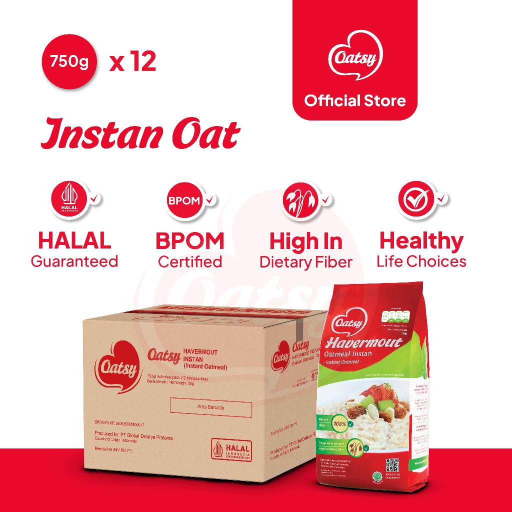 

OATSY Instant Oatmeal 750g - Carton Box (12pcs)
