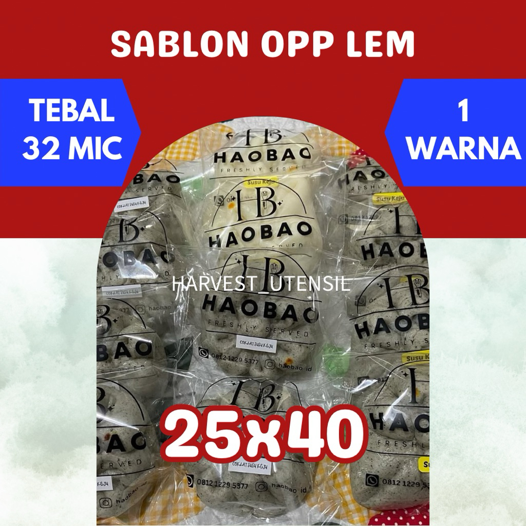 

25x40 Sablon Plastik OPP Lem 32mic Packaging Roti Tawar Roti Sisir Roti Bantal Sourdough Artisan Fashion Pasmina