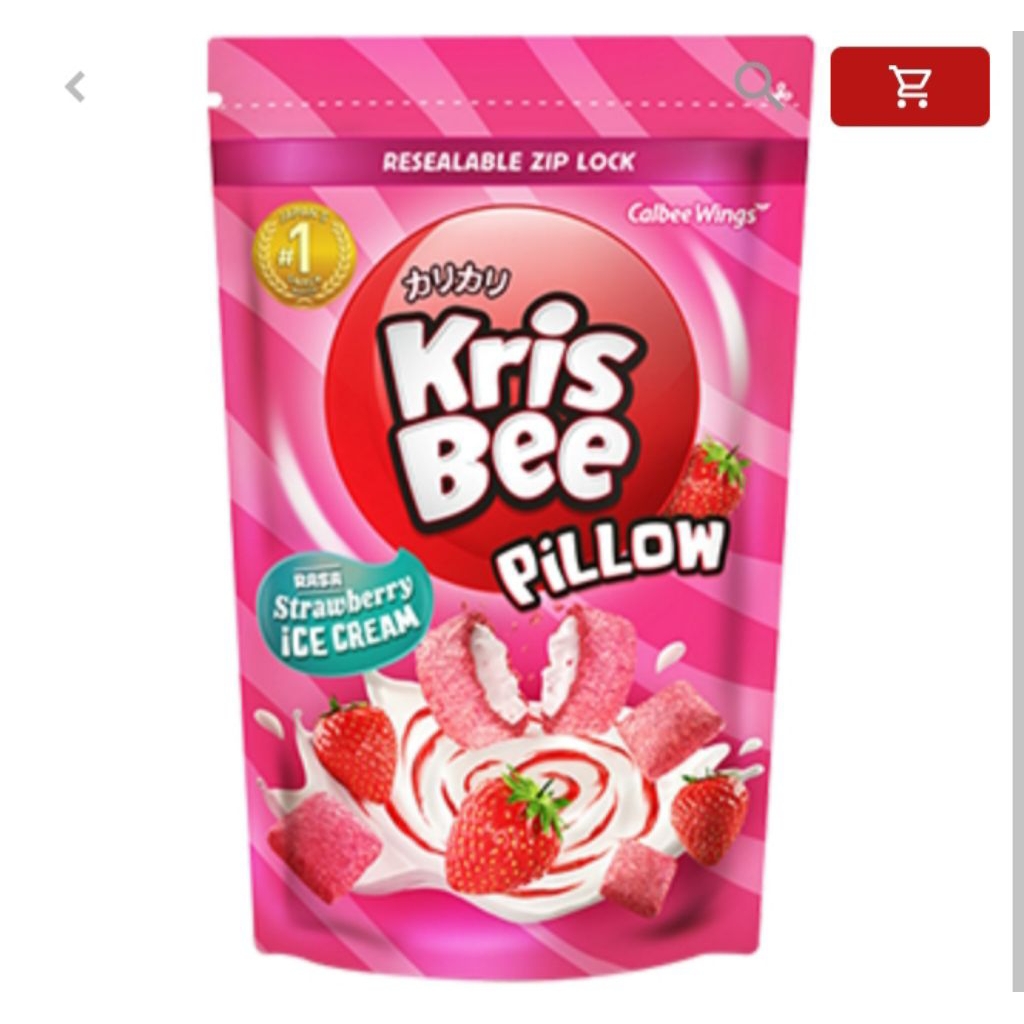 

Krisbee Pillow Strawberry Ice Cream 100gr/snack jumbo/snack bungkus besar