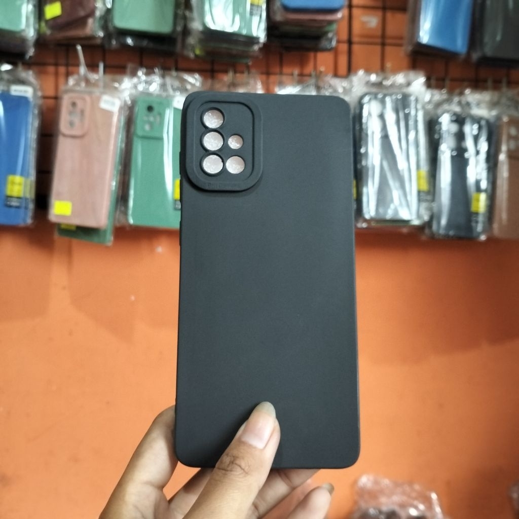 Casing Softcase HP Samsung A71Silikon Matte Hitam Elegan - Case Kamera Pelindung Full Cover