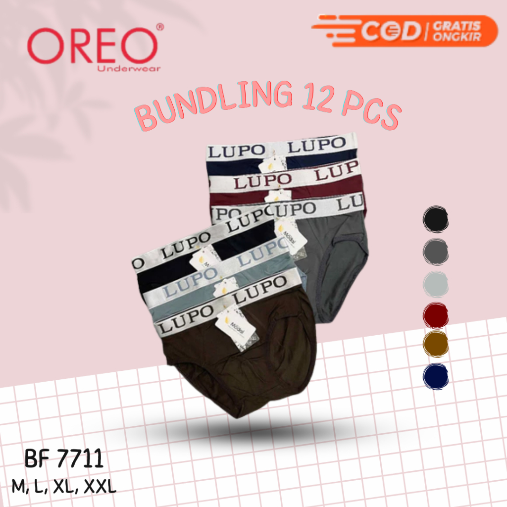 (12pcs) Lupo Art BF7711 Celana Dalam Pria Lupo CD Murah Underwear Model Terbaru