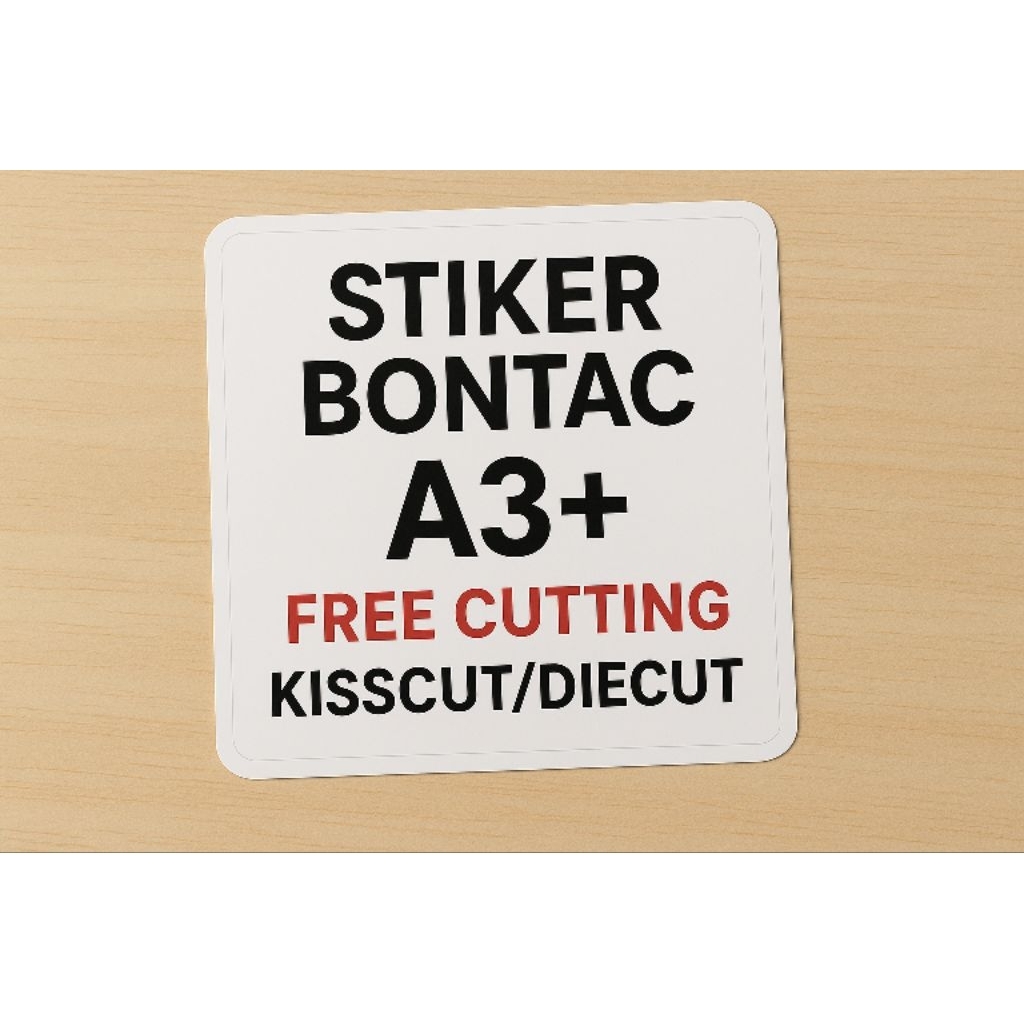 

Stiker Bontac A3+ free cutting kisscut/diecut