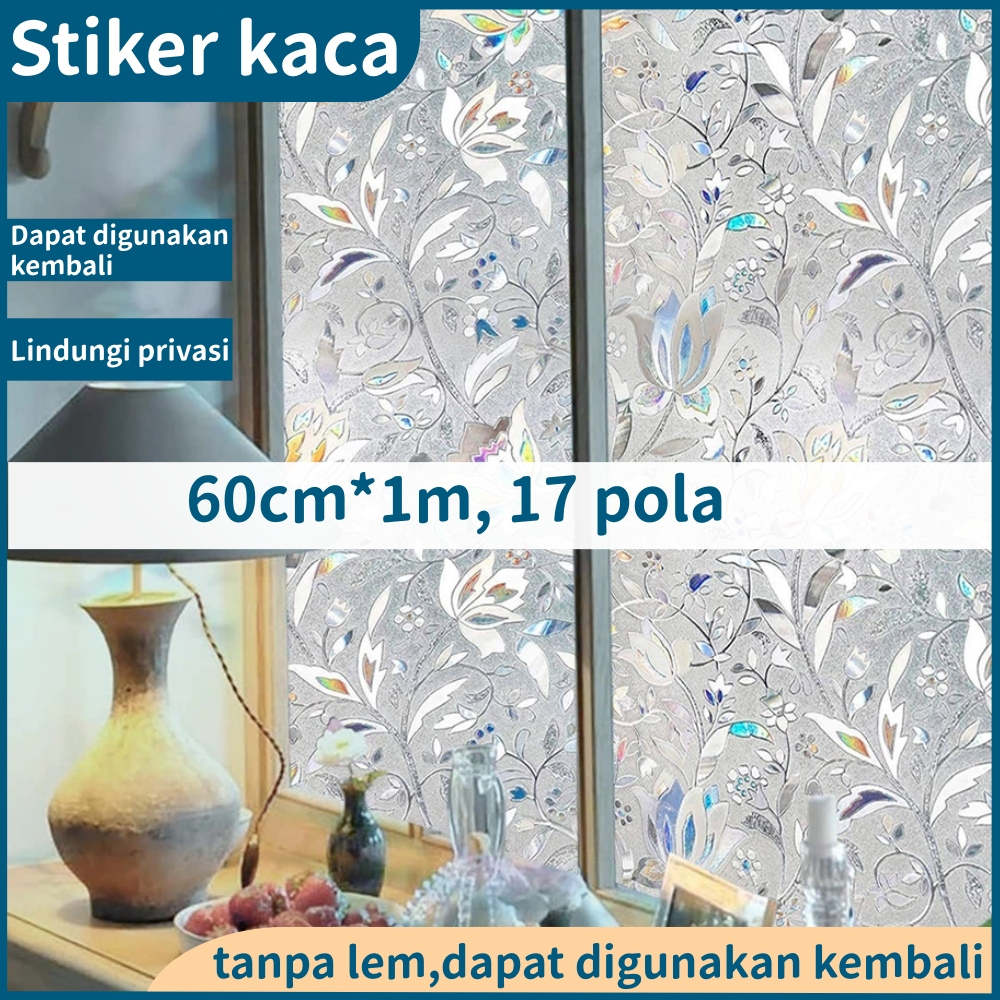 [COD]sticker kaca jendela 60cm*100cm aesthetic,stiker rumah 3d minimalis bermotif,kaca filem jendela