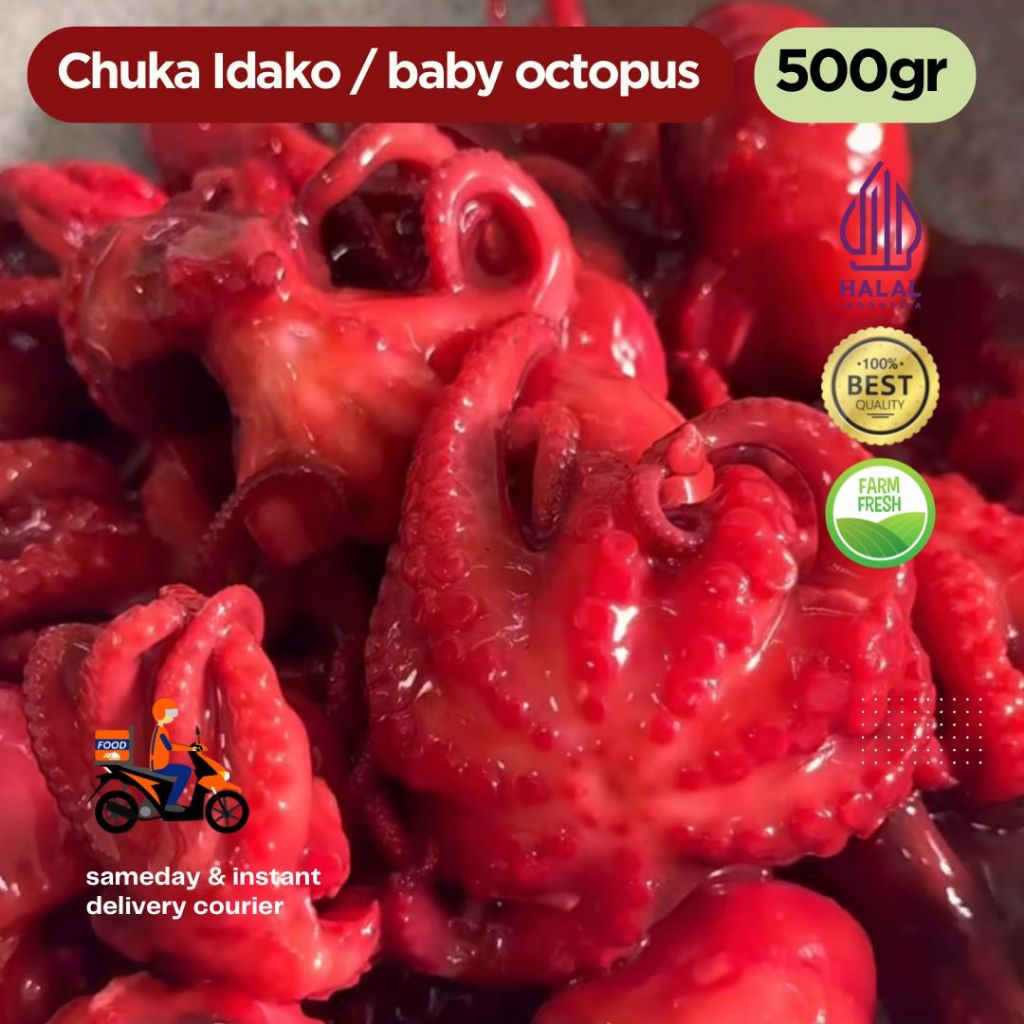 Chuka Idako Seasoned Baby Octopus Halal 500 gr / Sushi Octopus