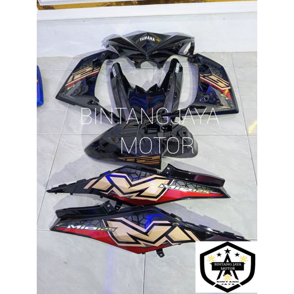 cover body halus Yamaha Mio M3 fullset hitam body halus Mio M3 hitam fullset cod bodi halus Yamaha M