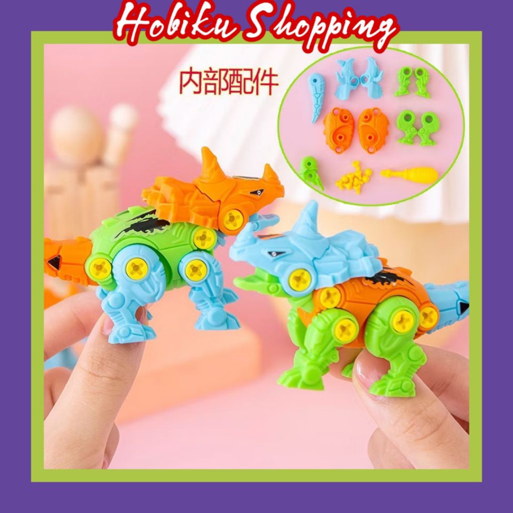DIY Mainan Robot Dinosaurus Set Obeng Bongkar Pasang