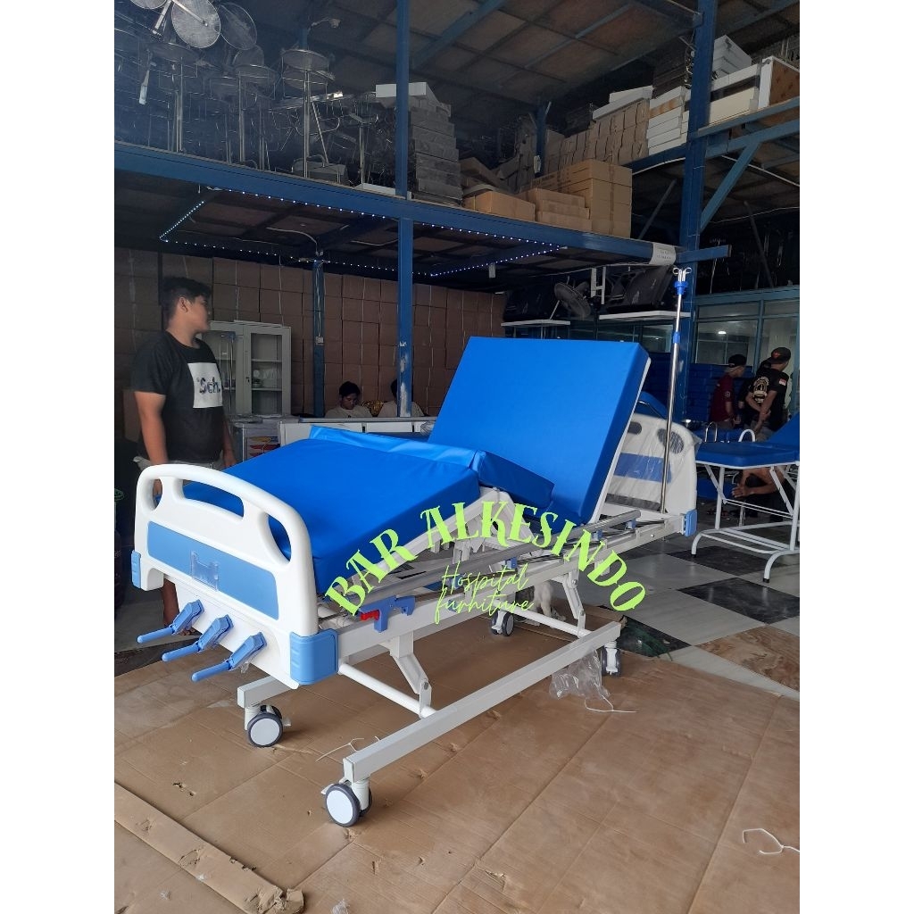 Ranjang Pasien Rumah Sakit | Bed Pasien 3 Crank ABS | Bed Rawat Inap Pasien 3 Crank Manual Abs | Bed