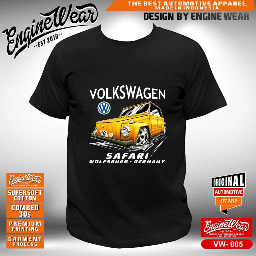 kaos VW safari baju vw camat tshirt volks wagen type 182 mobil otomotif kng
