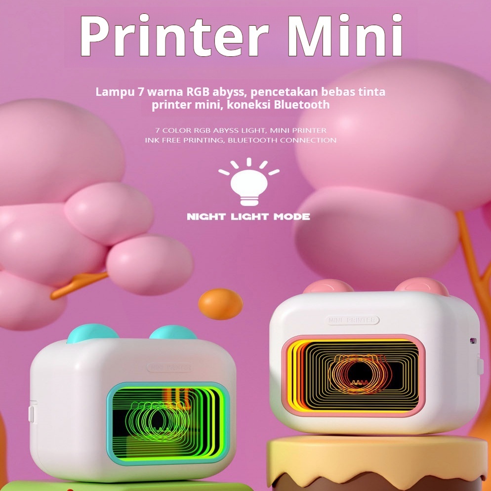Printer Alat Printer Thermal Mini Portable Label Memo Receipt Printer Bluetooth Mesin Cetak Foto Pri