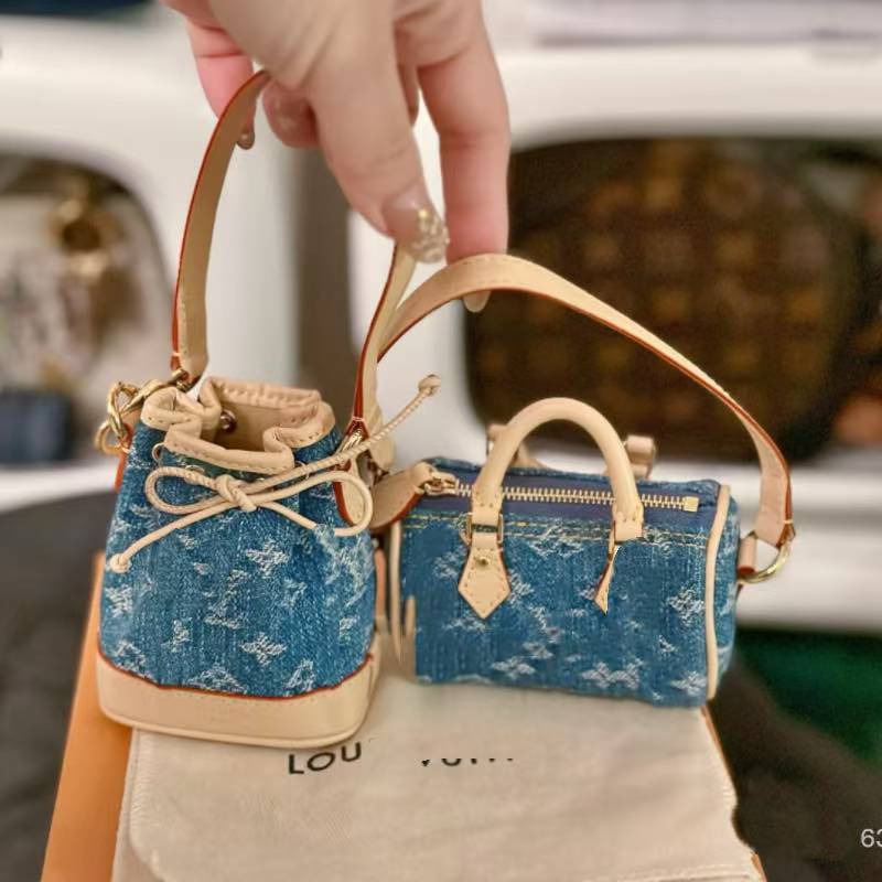 2025 micro speedy bag Charms Luxury Tas kecil Denim mini bag keychain tas mewahbucket bag kunci bag 