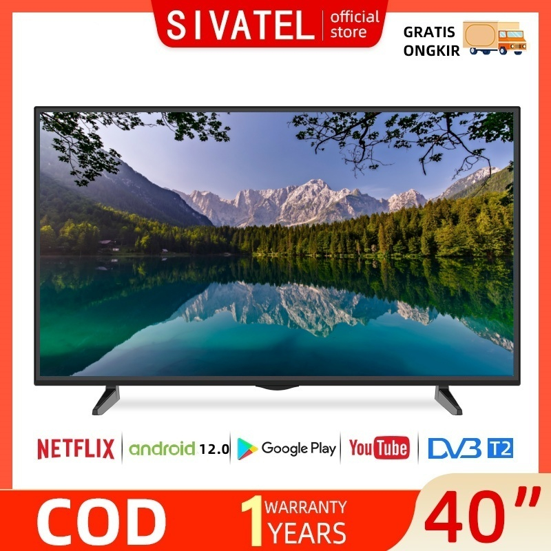 Sivatel TV Android 40 inch Smart Digital TV 40 Inch TV Led Murah Promo TV FHD Ready Televisi Led Mur