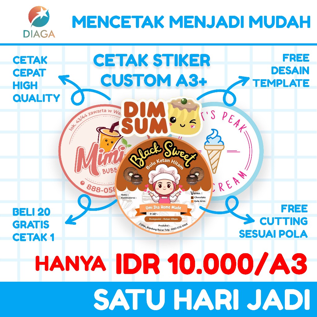 

Cetak Stiker Cromo Packaging & Thank You Card | Desain Custom | Cutting Rapi & Unik