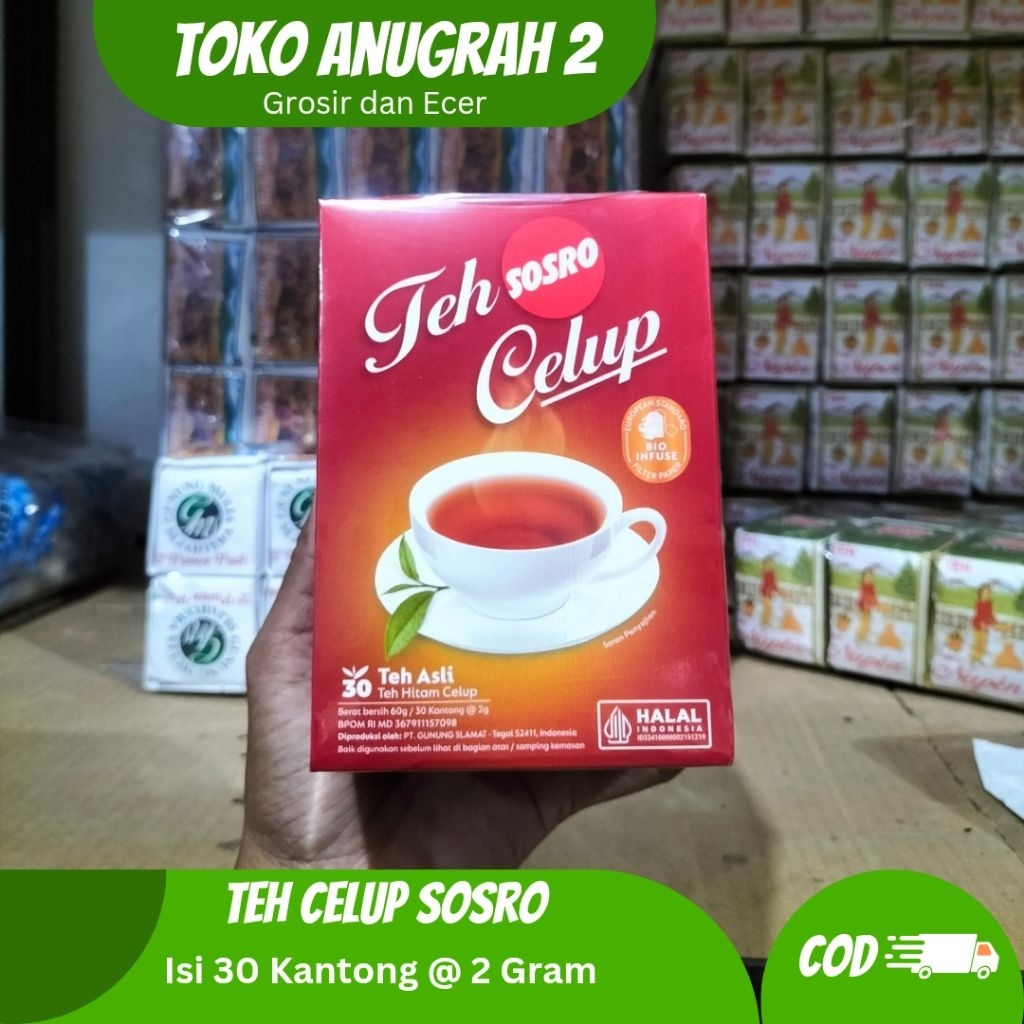 

Teh Celup Sosro Isi 30 Kantong Teh @2 Gram