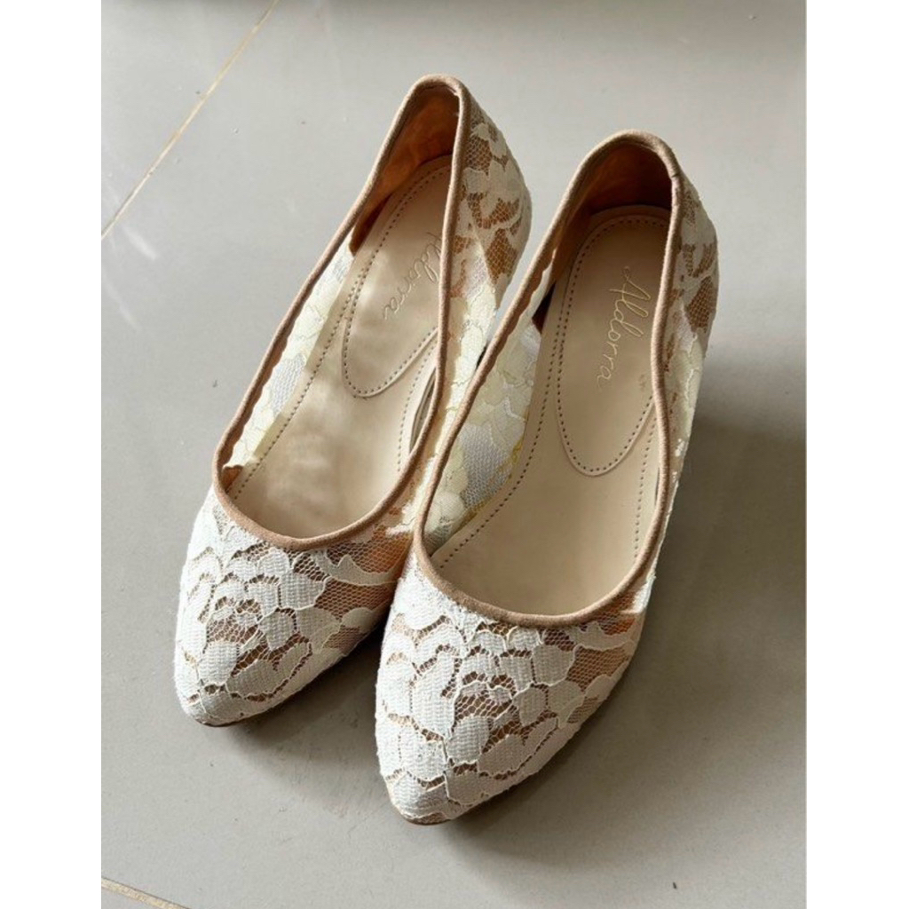 Sepatu High Heels Aldorra Shoes Original Model Brukat size 35-36 tinggi hak 7cm