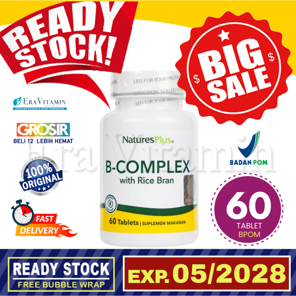 Nature's Plus Natures Vitamin B Complex 60 Tablet with Rice Bran
