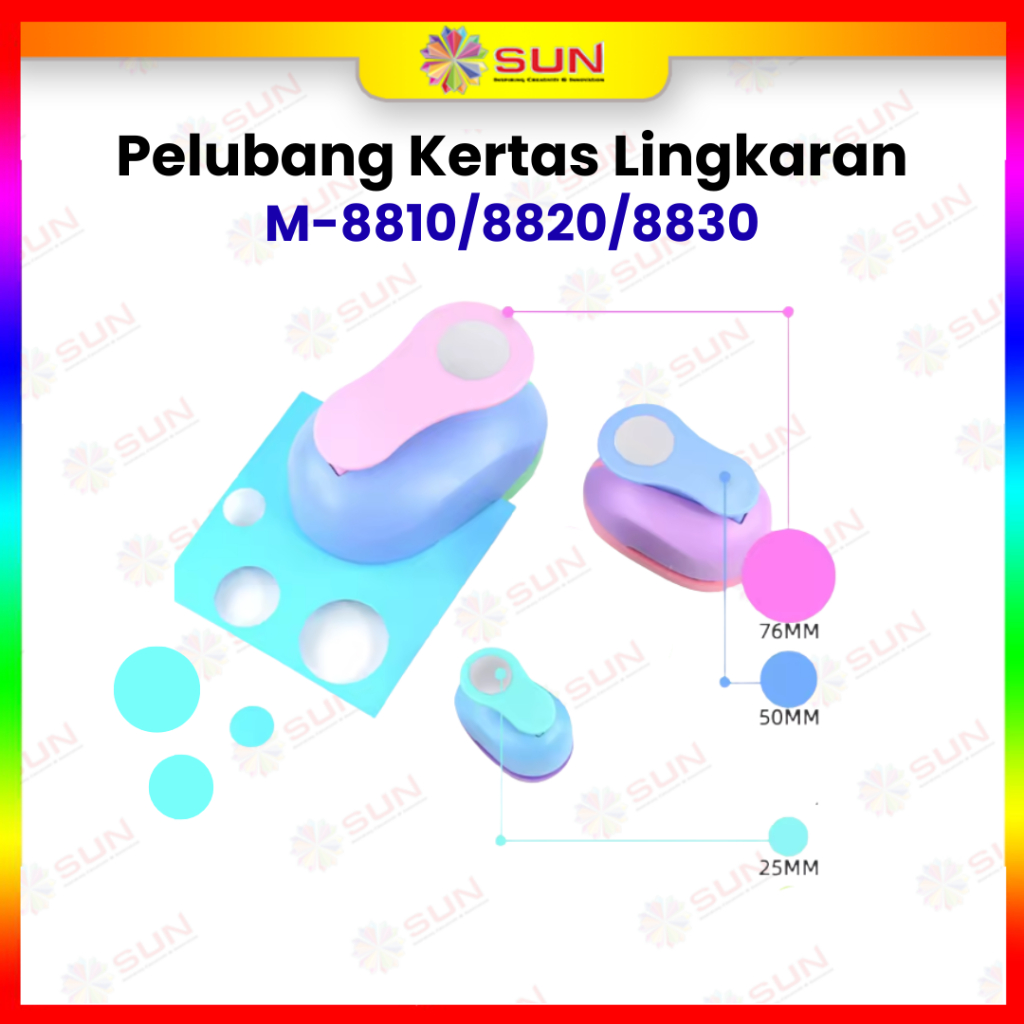 

Plong Pembolong Pelubang Kertas Lingkaran Kamei DIY Circle Puncher M 8810 25 / M 8820 50 / M 8830 76 mm
