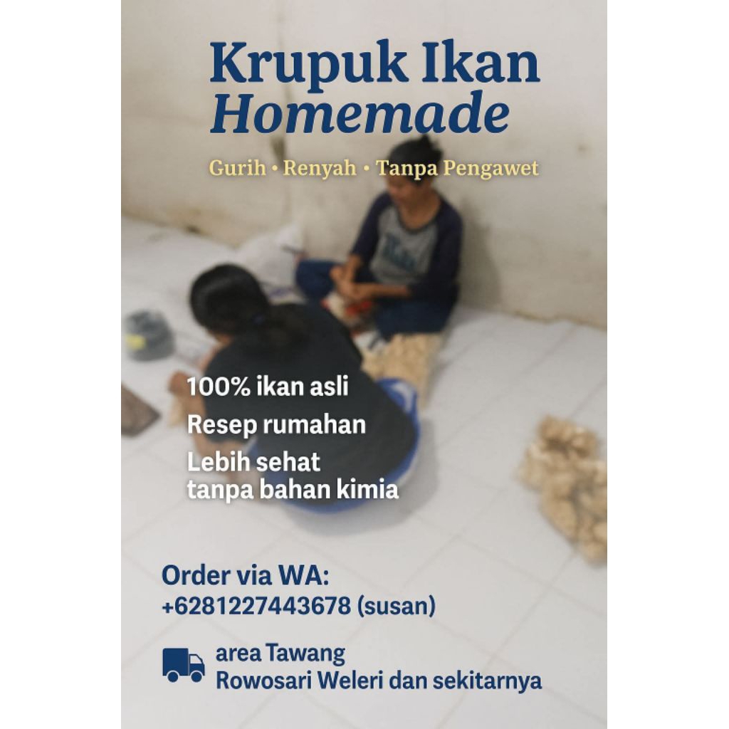 

Krupuk Ikan Mentah Homemade – 100% Ikan Asli, Tanpa Pengawet, Siap Goreng