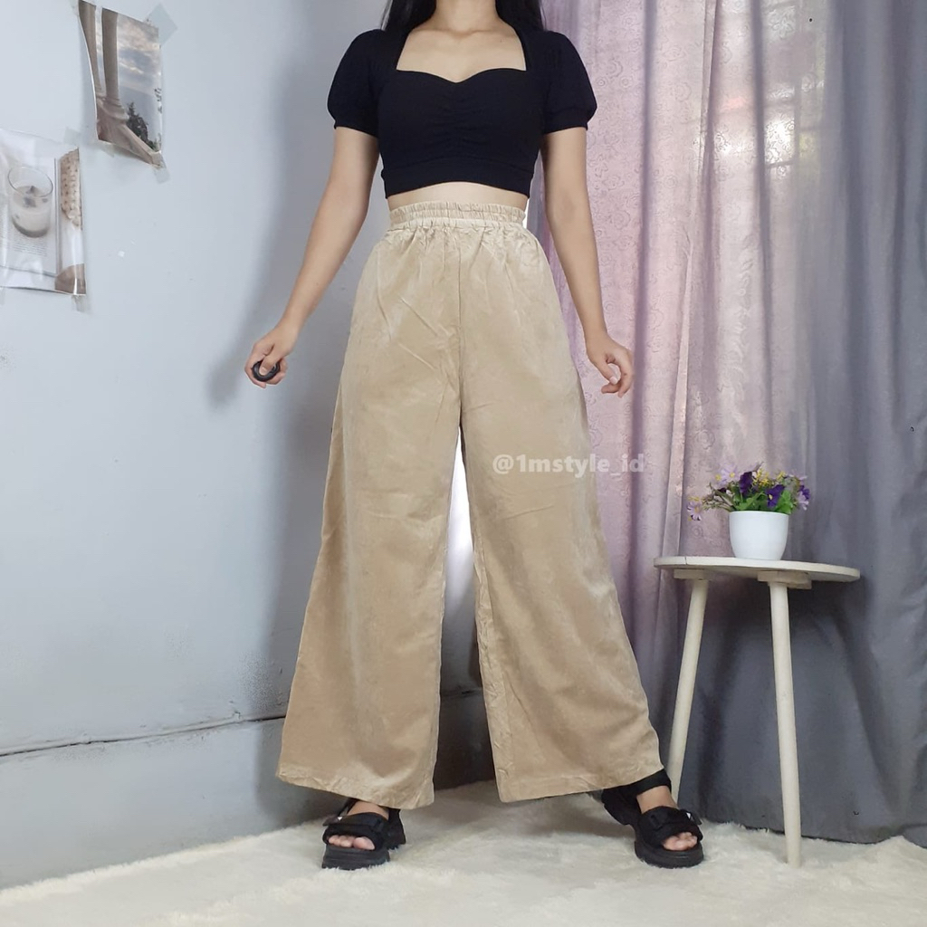 YK216 - Kulot Velvet Coklat