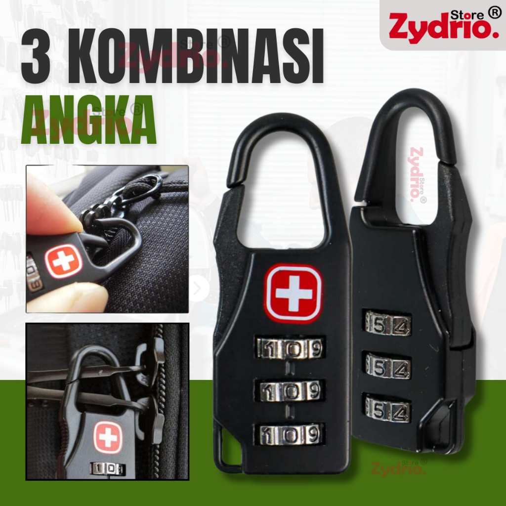Gembok Kecil Tas Koper Travel Loker Tas Kombinasi 3 Angka
