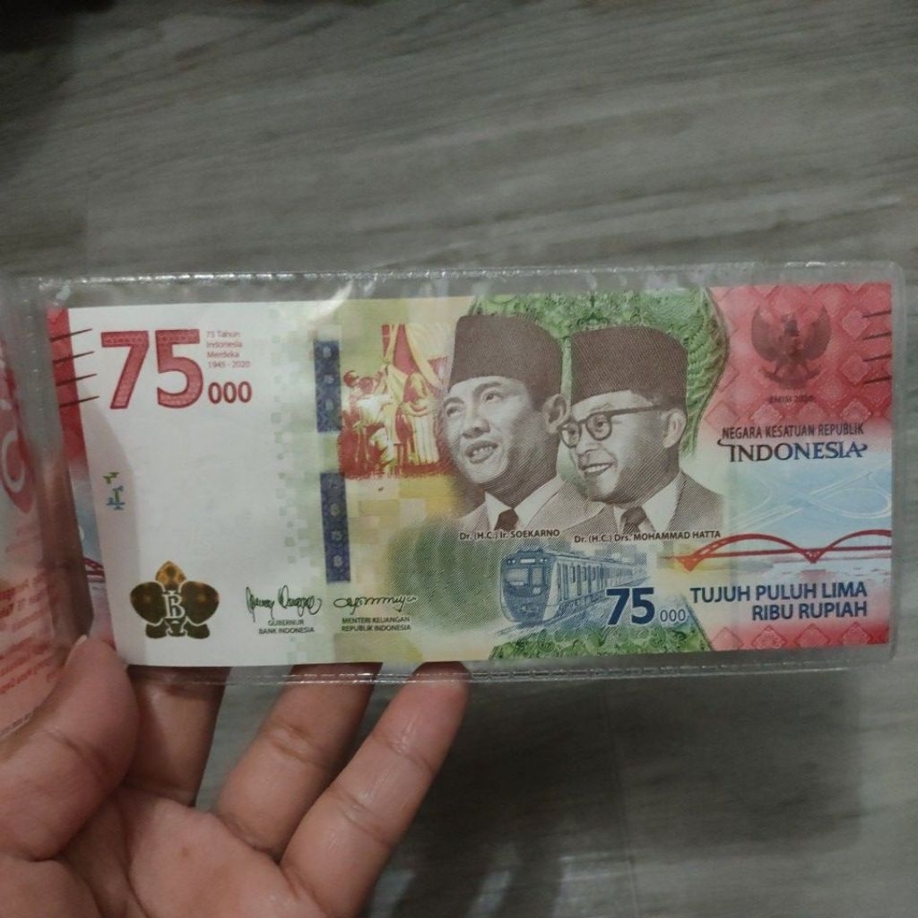 Uang kertas pecahan Rp 75.000,-