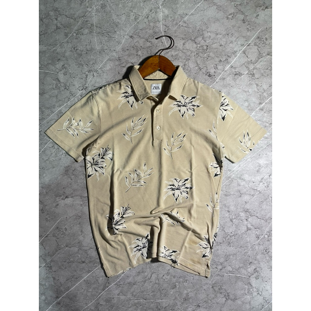 Polo Zara motif bunga size S Cakep