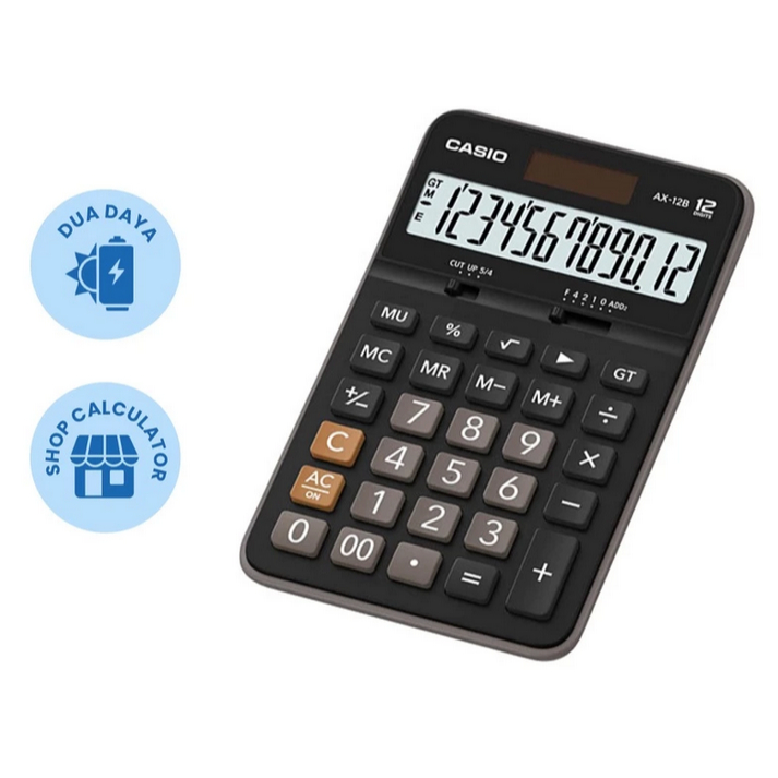 

CALCULATOR / KALKULATOR TOKO DAGANG BISNIS KERJA / CALCULATOR 12 DIGIT / CALCULATOR CASIO AX12B