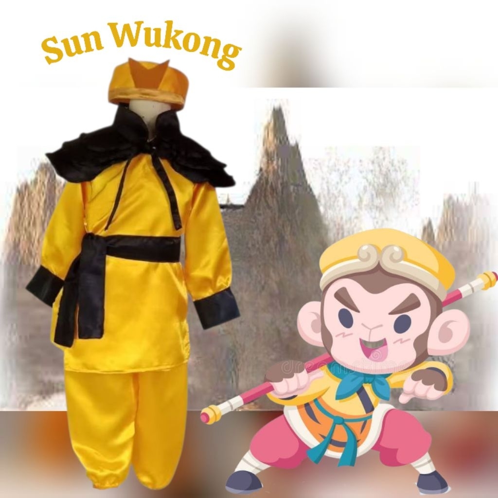 Sun Gokong Size Anak Dan Dewasa/Baju Kostum Film Sun Gokong/Kostum Carnaval Sun Wukong