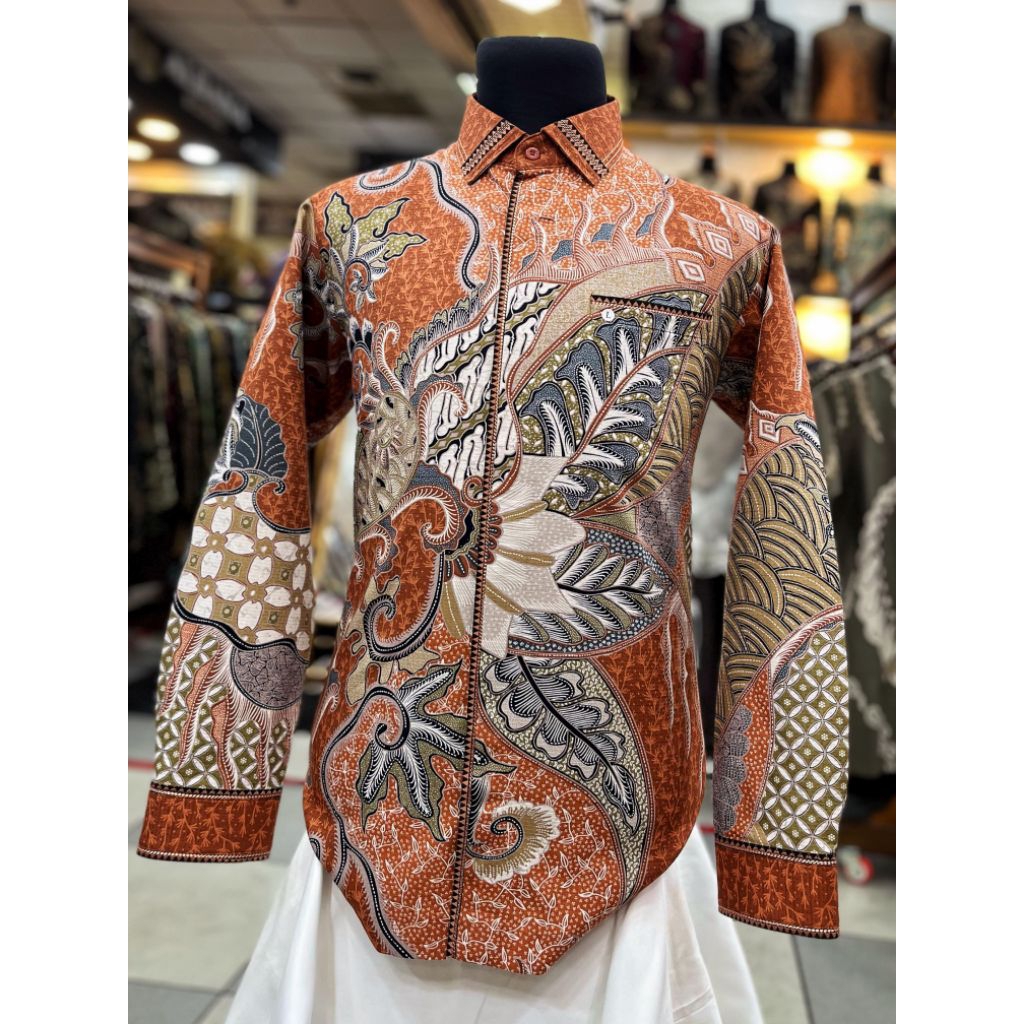 Batik Cantieq Exclusive - PRABAJATI | Batik pria modern bordir smock| kemeja batik pria mewah limite