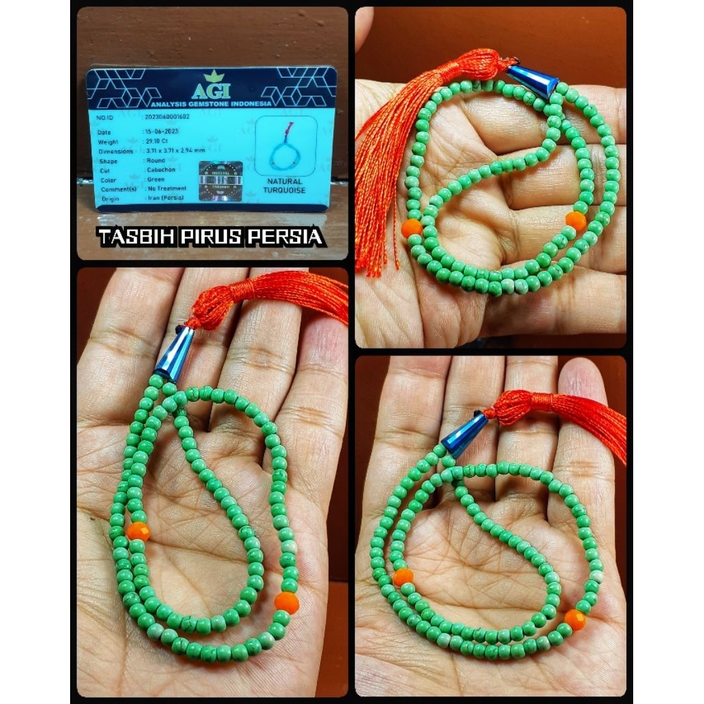 tasbih pirus ijo daun persia iran kuno + memo lab