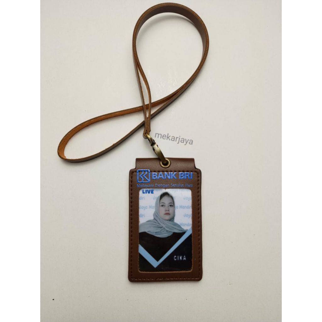 Id Card Name Tag Kulit Holder Name Tag Satu mika 1 Sisi Magnet LOGO BCA MANDIRI BRI PERTAMINA MURAH 