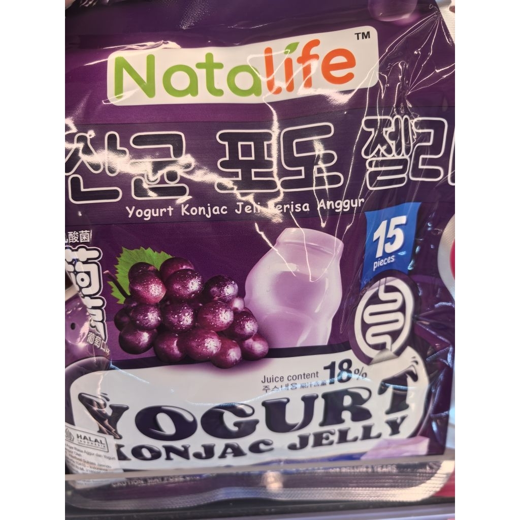 NATALIFE YOGURT KONJAC JELLY. JELLY GRAPE. JELI MANGA. JELLY APEL. JELLY YOGURT. KONJAC JELLY. KONJA