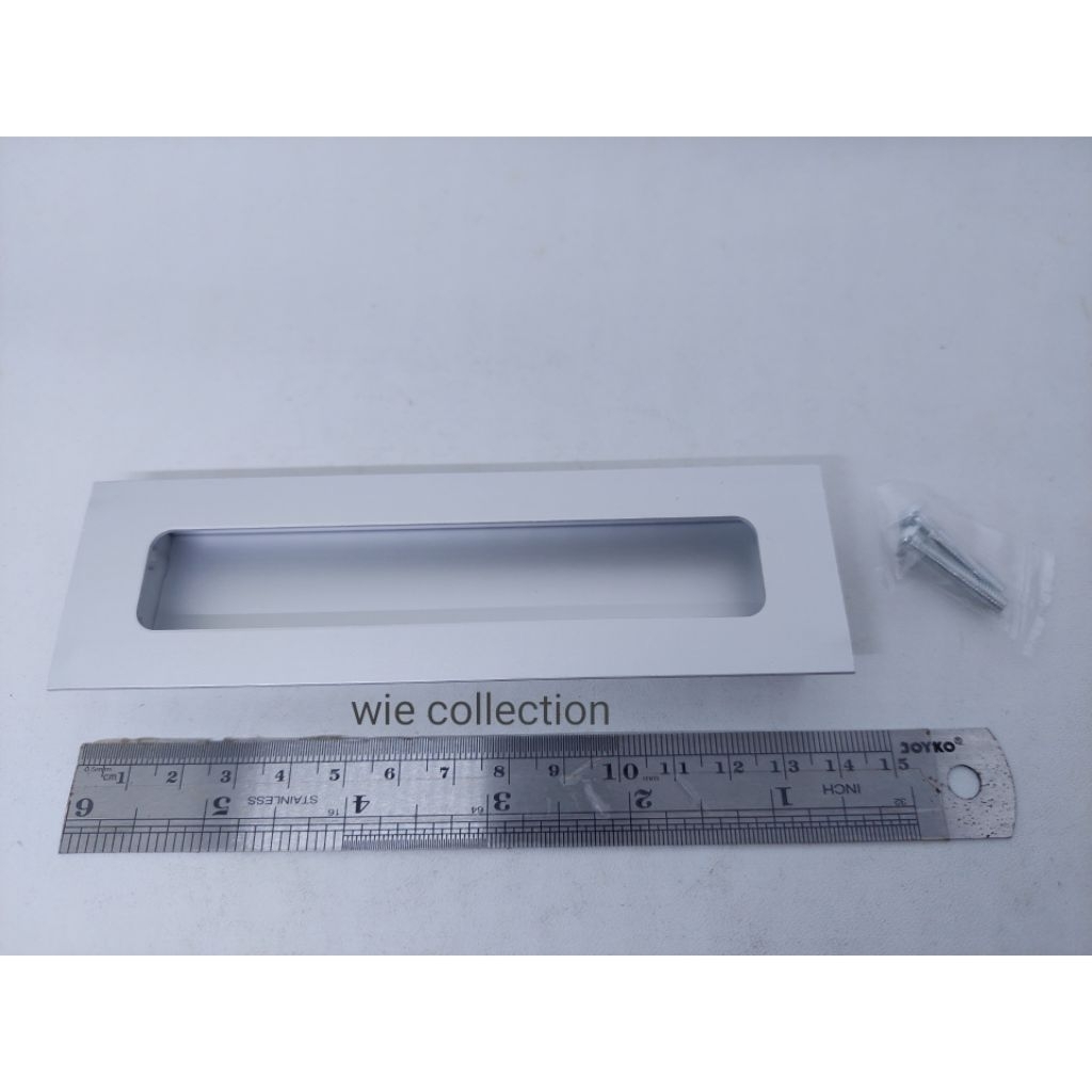 HANDLE TANAM PETAK ANODIZE 128MM / TARIKAN TANAM LEMARI WARNA SILVER ANODIZE 128MM