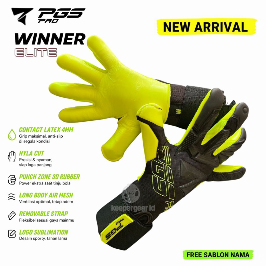 Pgs Pro winner elite green black sarung tangan kiper pgs pro original