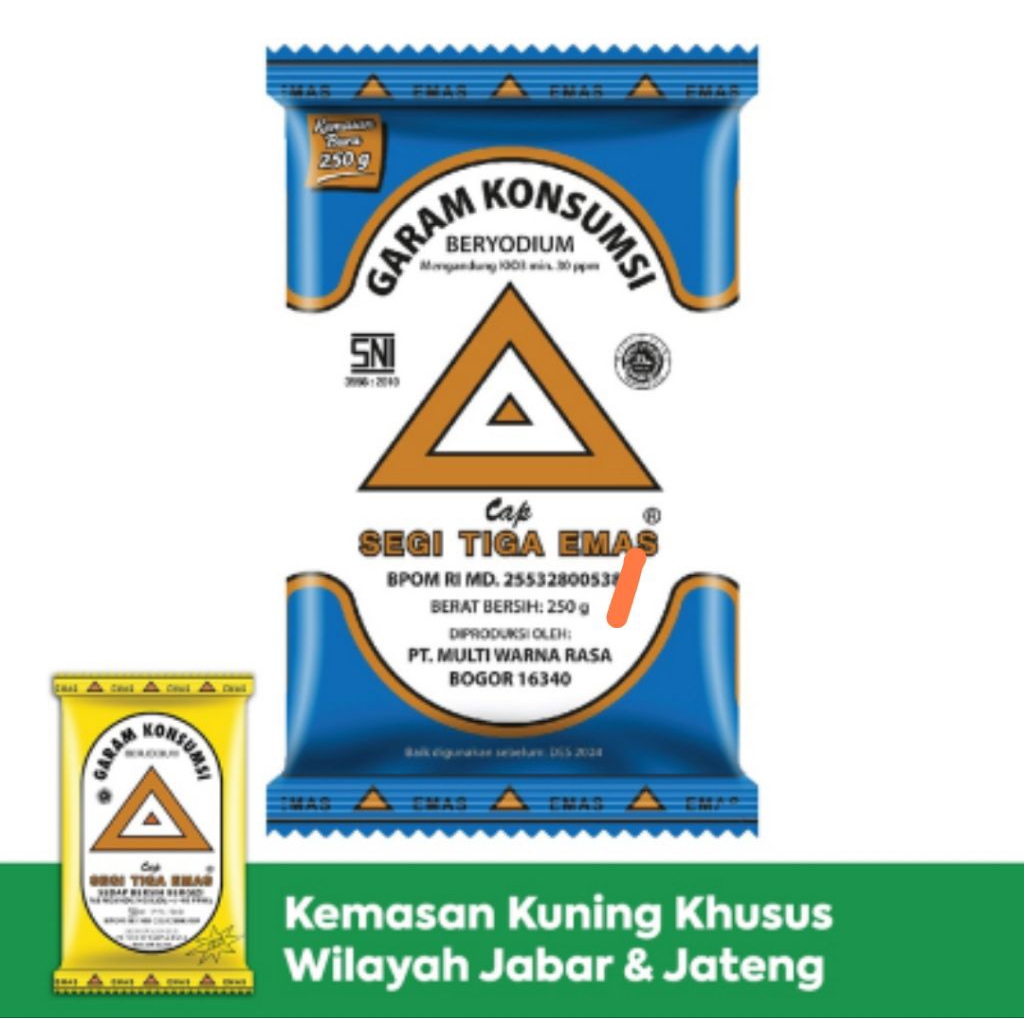 

Garam Konsumsi Beryodium Segitiga Emas 250gr