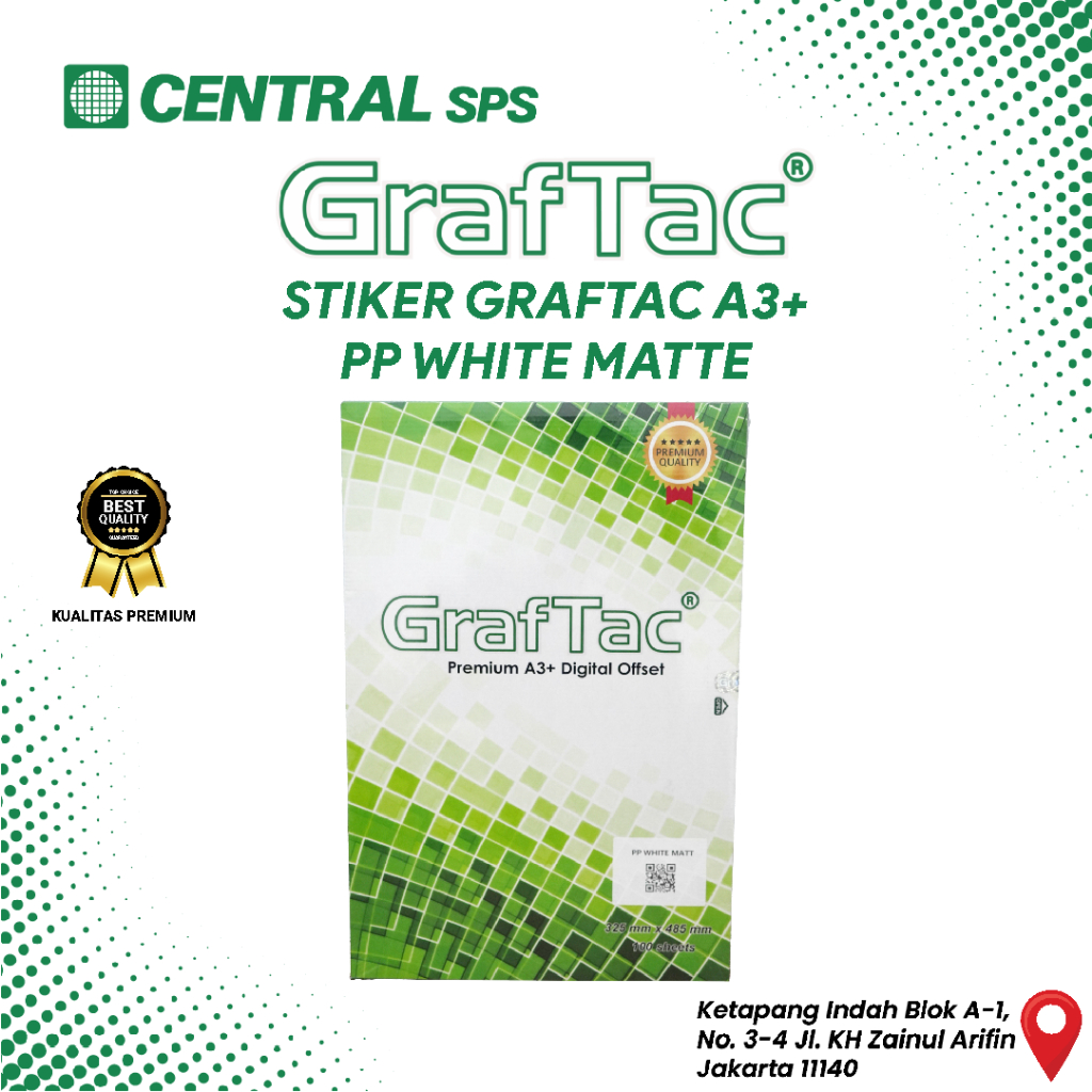 

Stiker GrafTac Vinyl PP White Matte 100 Lembar