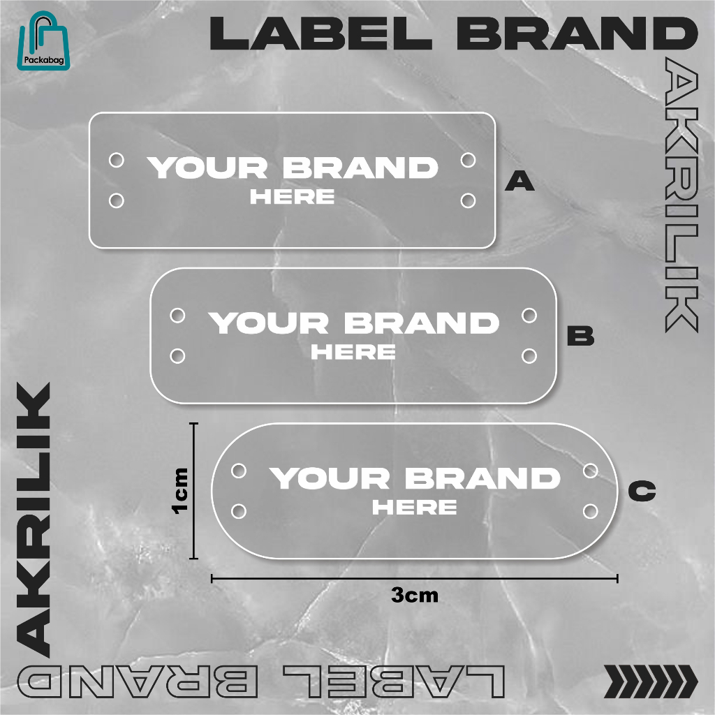 

Cetak Label Akrilik Bening Custom | Label Brand Baju Hijab Cetak Grafir Nama Murah & Elegan