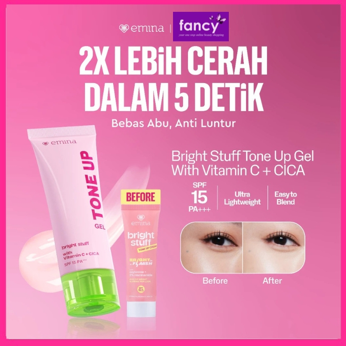 Emina Bright Stuff TONE UP Cream 20 ml - Pelembab Wajah Instant brightening effect UVA AVB