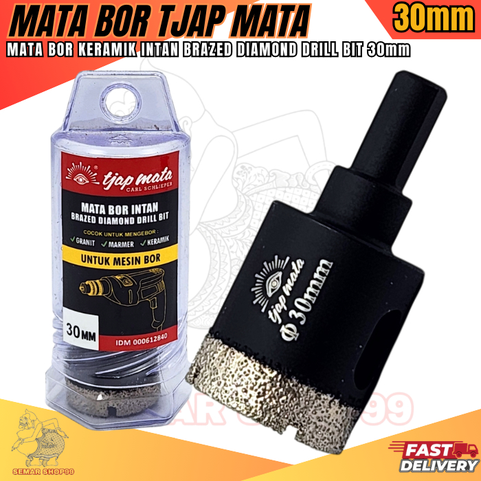 Mata Bor ASLI Tjap Mata 30mm Intan Diamond Drill Bit / Mata Bor Tjap Mata 30mm untuk Keramik Marmer 