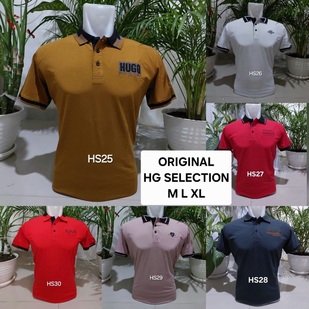 HUGO SELECTION ORIGINAL kaos kerah HUGO SPANDEX FIT ORIGINAL size M L XL HG SELECTION BERKERAH T-SHI