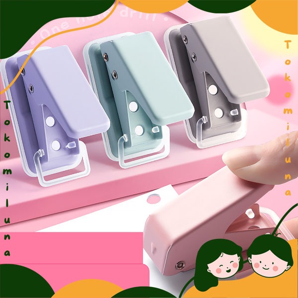 

Pembolong kertas mini lucu warna pastel cute mini hole puncher HB1378