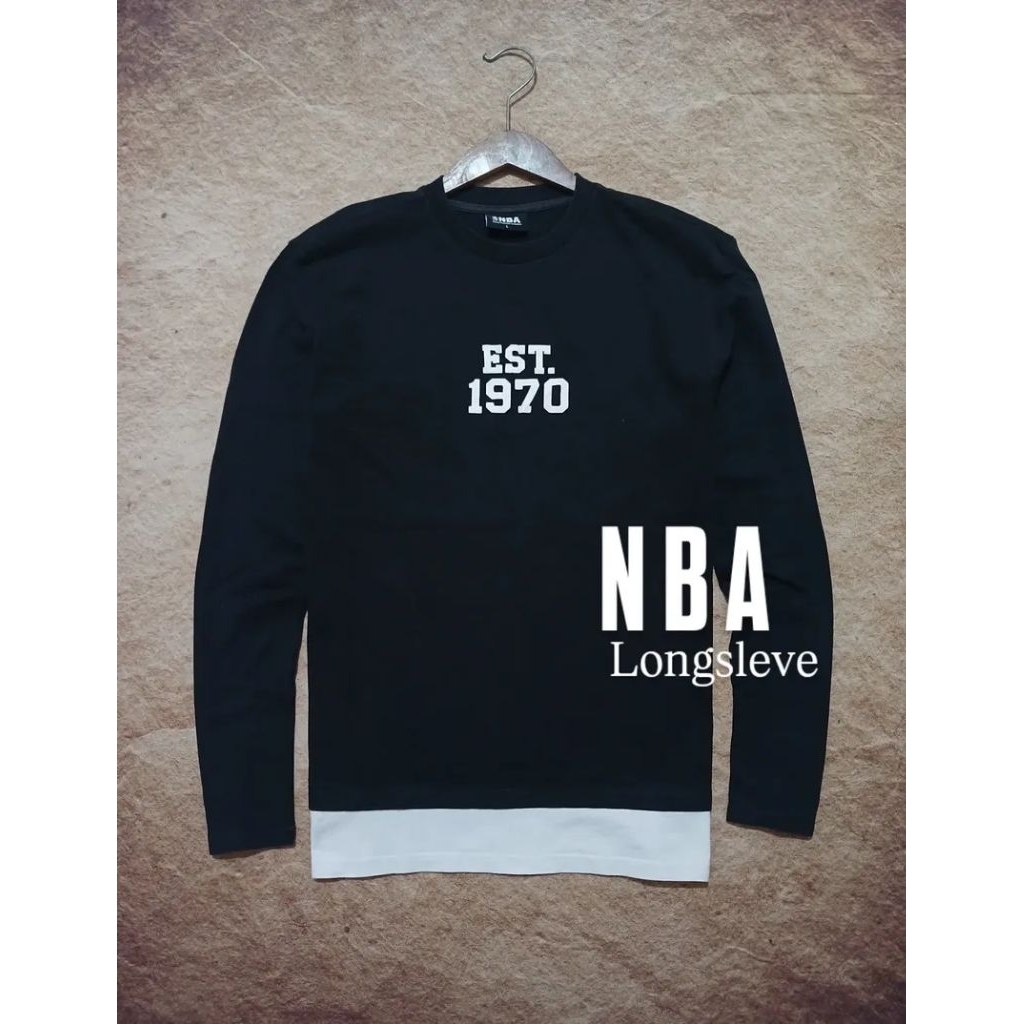 t-shirt longsleve NBA hitam pekat recomend bekas/second/preloved