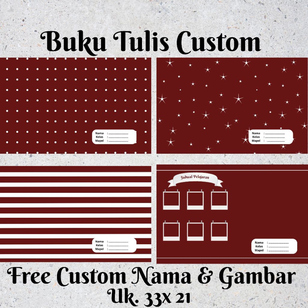 

BUKU TULIS CUSTOM AESTHETIC ( FREE CUSTOM )