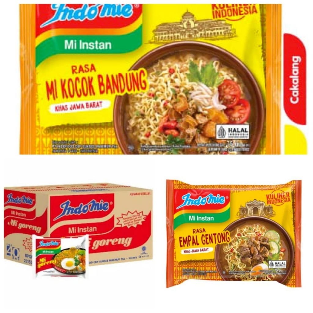 

Mie indomie goreng /mie kocok bandung /empal gentong