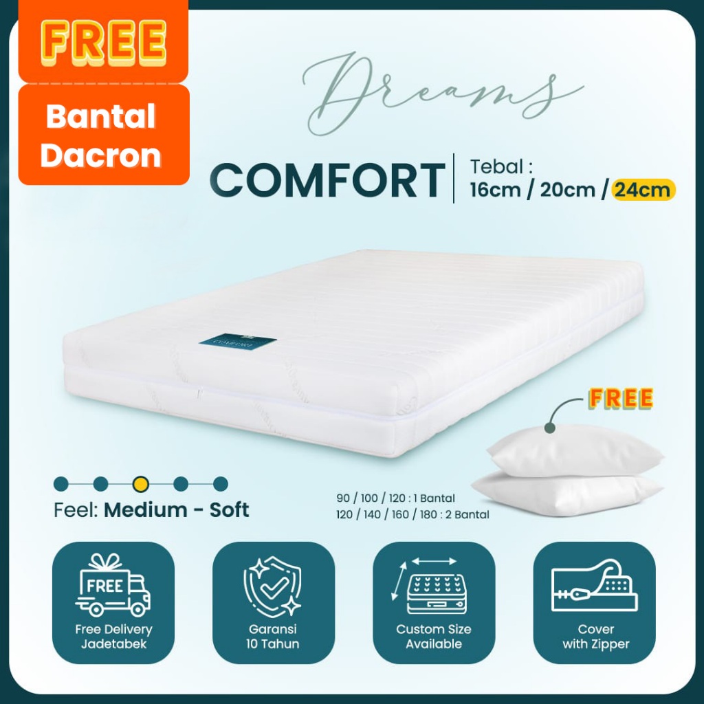 Kasur Latex Dreams Comfort 24cm - Medium Soft