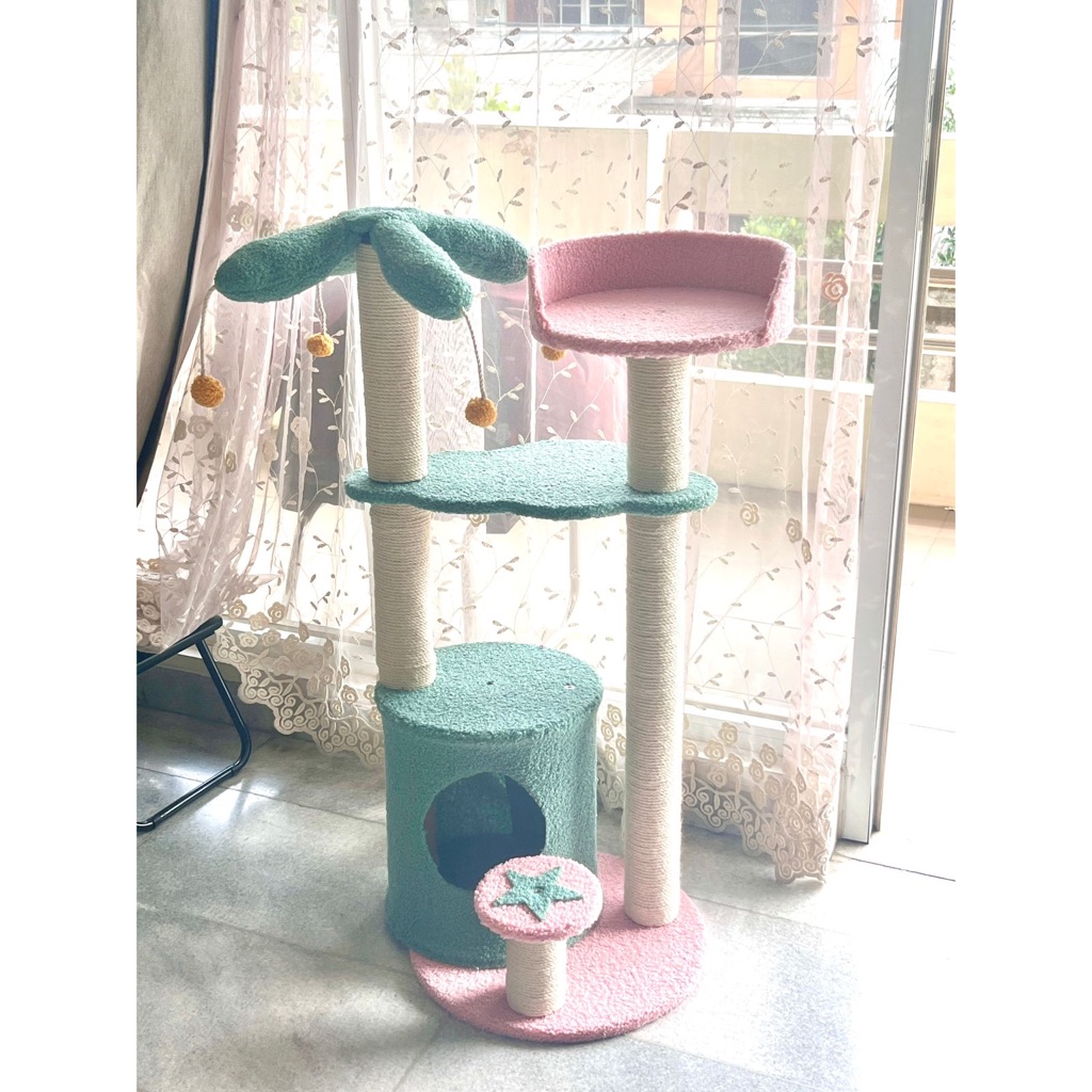 Cat Tree Condo Cat Tower Scatching House Luxury Rumah Kucing Kelapa House Box Kucing Cat House