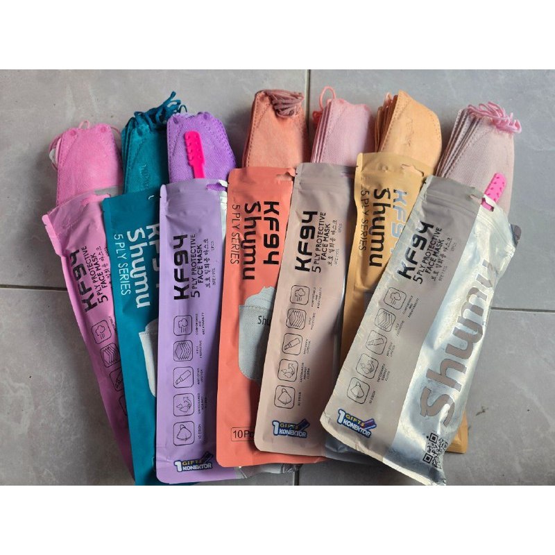 Masker KF 94 Shumu 5 ply Gratis Konektor Hijab