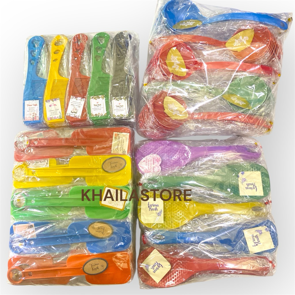 Isi 300 Pcs Souvenir Pernikahan 300 Pcs Centong sisir Sodet Sayur Free kartu Ucapan terimakasih