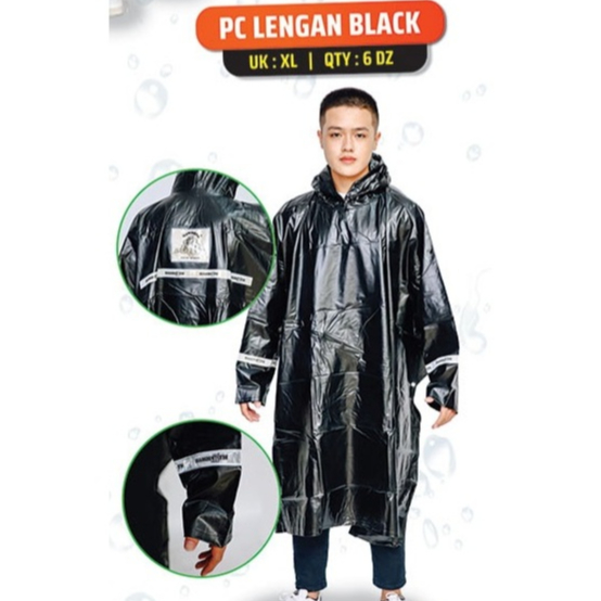 Jas Hujan Ponco Lengan Jaket Celana Black Mammoth Jas Hujan Ponco Mammoth Jas Hujan Murah